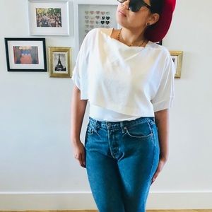 Zara White Stretchy Layered Top